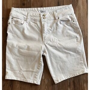 d.jeans Women's White Bermuda Denim Shorts Size 12